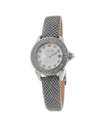 Ceas Dama,  28mm, inox, piele naturala, culoarea argintie