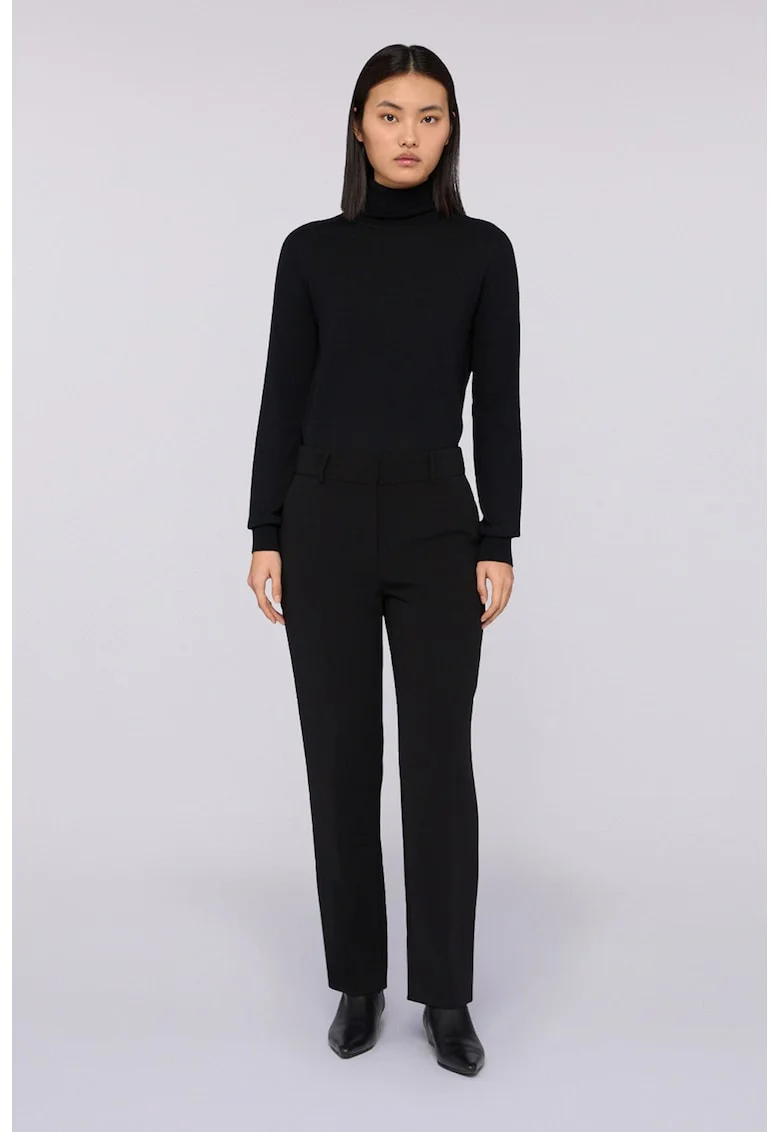 Pantaloni eleganti uni cu croiala dreapta, Negru