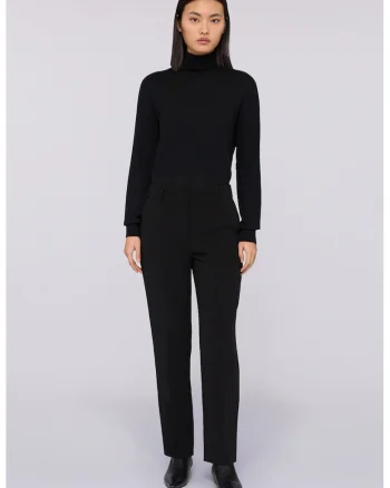 Pantaloni eleganti uni cu croiala dreapta, Negru