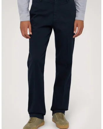 Pantaloni regular fit cu talie medie, Albastru inchis