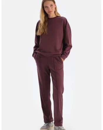 Pantaloni de trening din amestec de modal, Violet tyrian