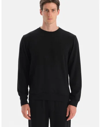 Bluza de trening cu decolteu rotund, Negru