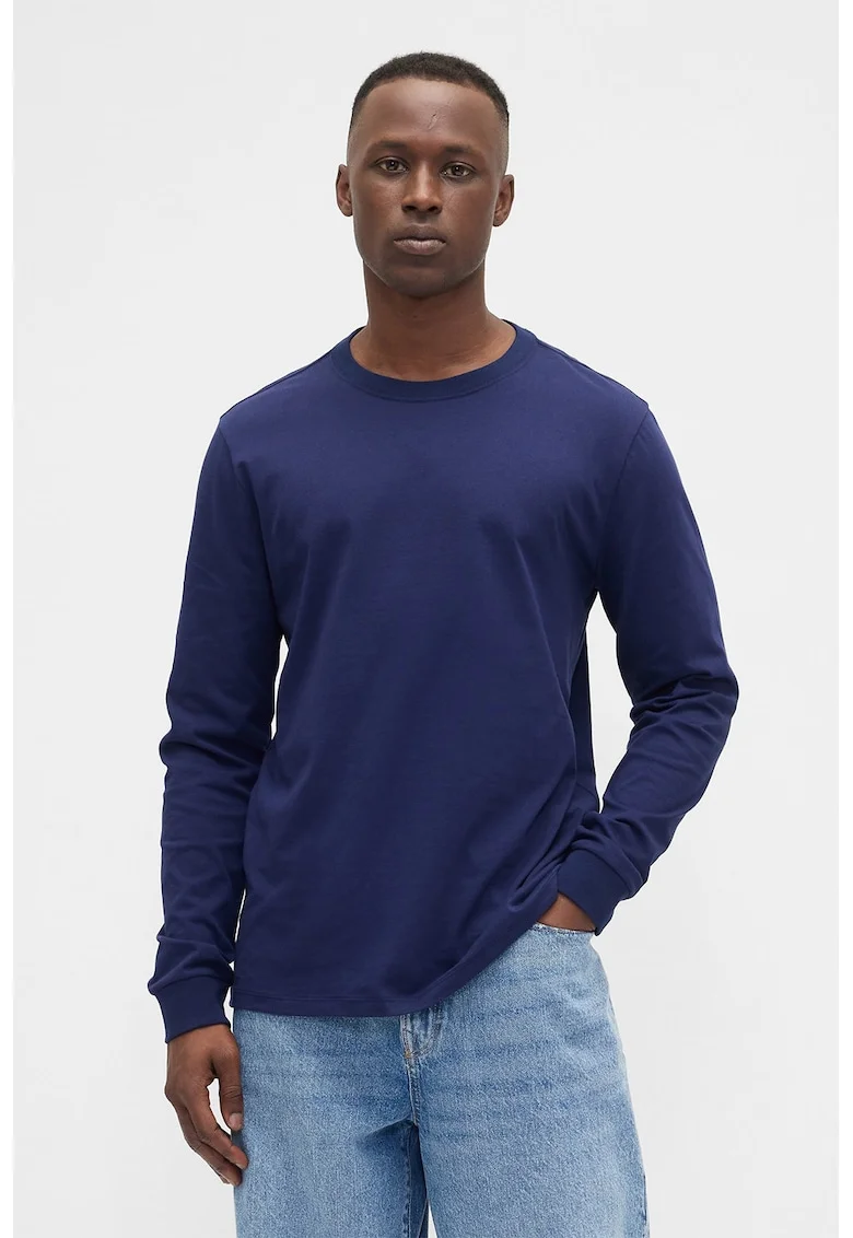 Bluza cu decolteu rotund, Bleumarin