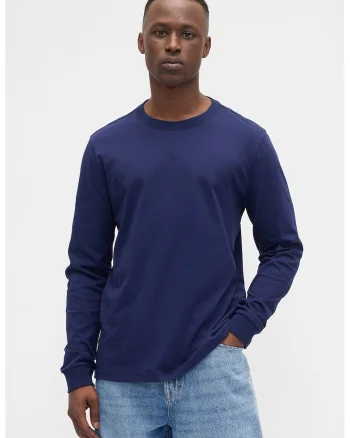 Bluza cu decolteu rotund, Bleumarin
