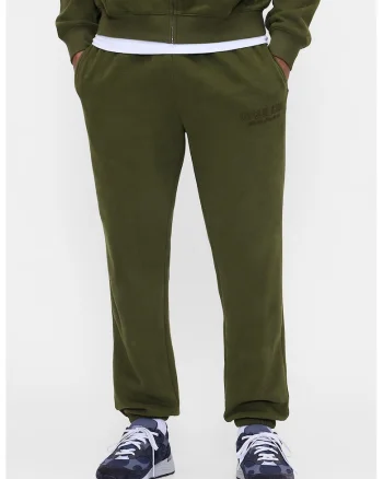Pantaloni de trening din bumbac cu buzunare laterale, Kaki pal
