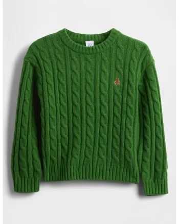 Pulover lejer cu torsade, Verde
