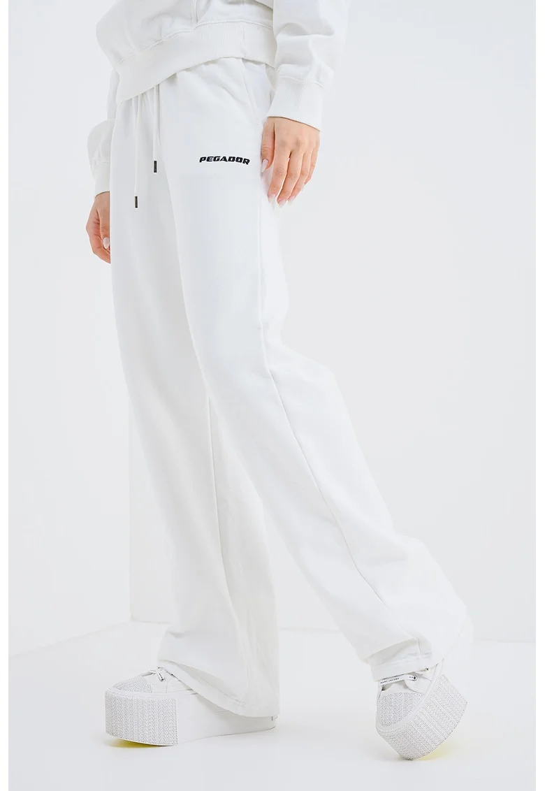 Pantaloni de trening relaxed-fit cu buzunare laterale, Negru stins/Alb murdar