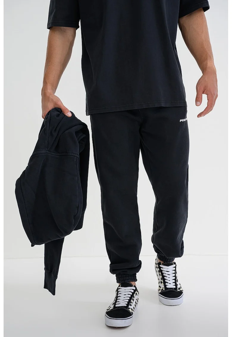 Pantaloni de trening cu talie elastica, Negru stins