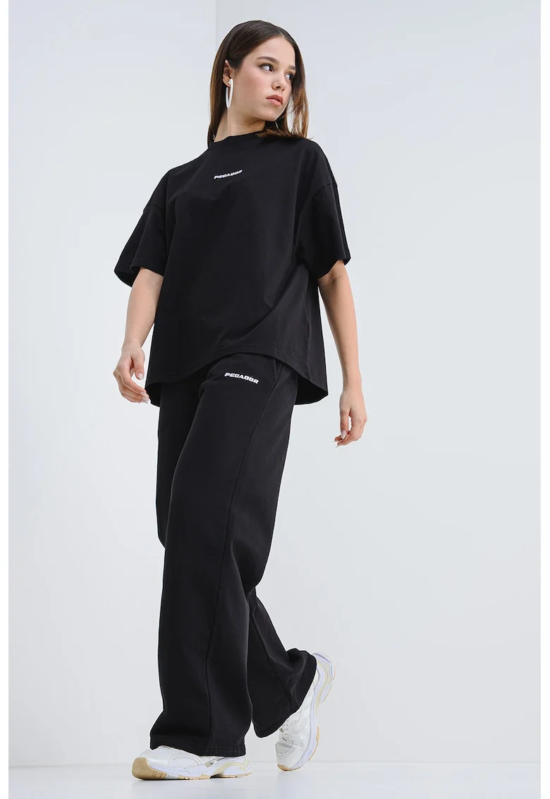 Pantaloni de trening relaxed-fit cu buzunare laterale, Negru