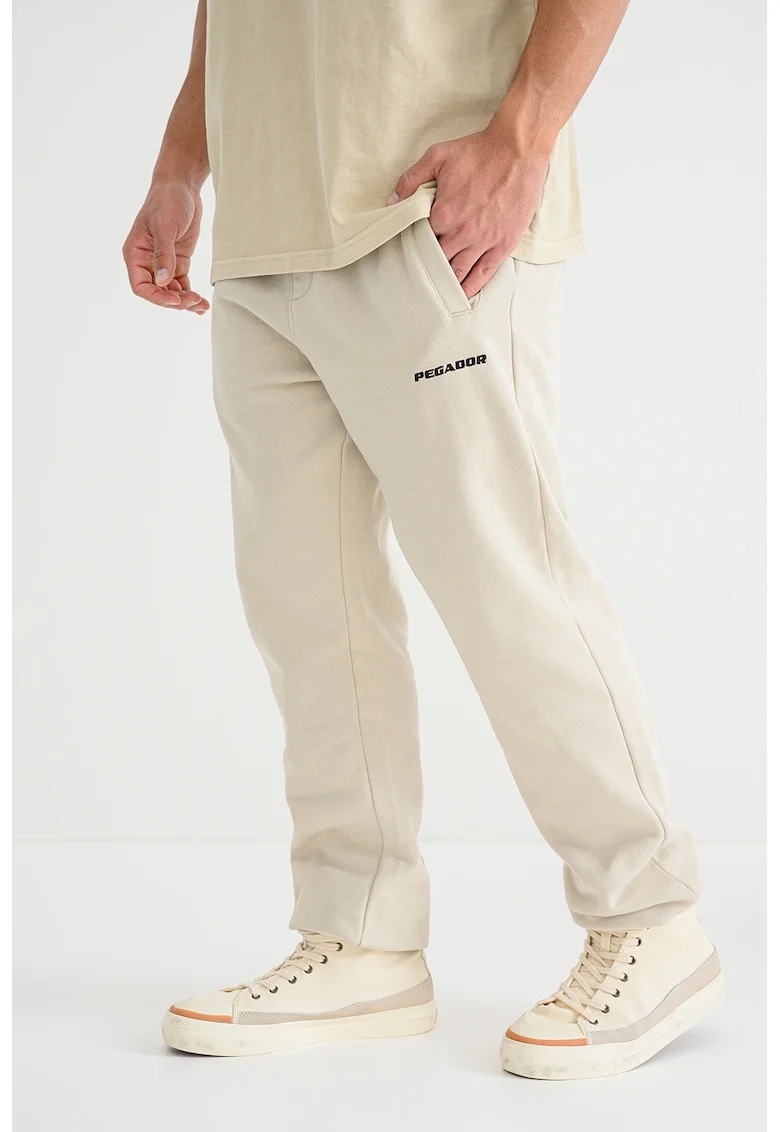 Pantaloni de trening cu talie elastica, Bej deschis