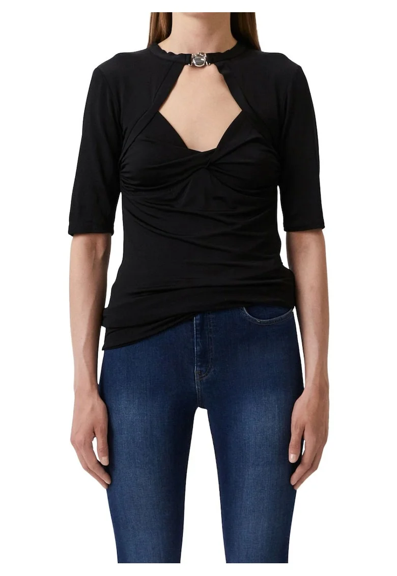 Bluza dama  mulata, neagra, viscoza-elastan,