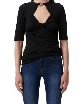 Bluza dama  mulata, neagra, viscoza-elastan,