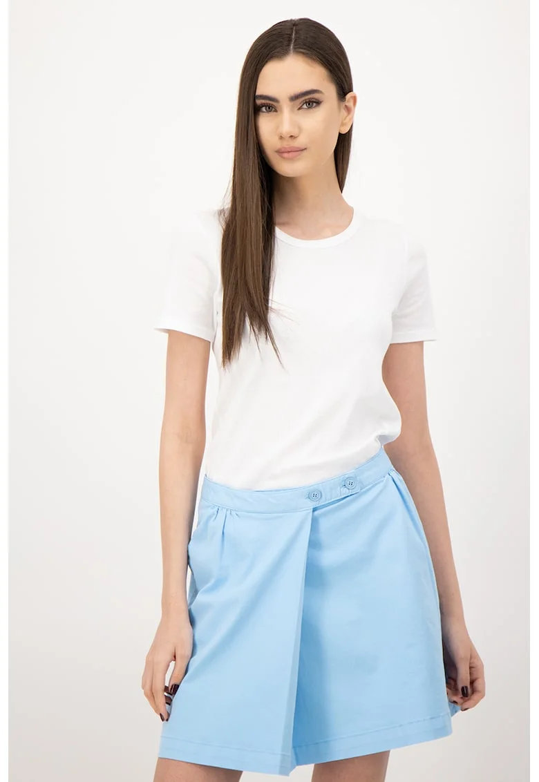 Tricou cu decolteu rotund, Alb