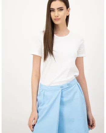 Tricou cu decolteu rotund, Alb