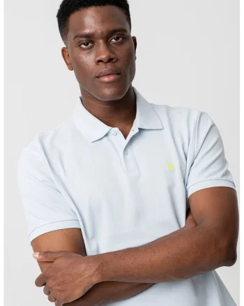 Tricou polo de bumbac pique, Albastru pastel