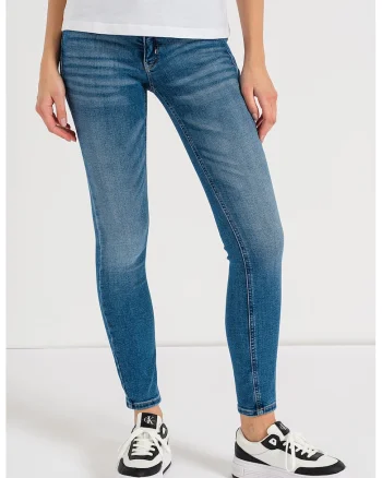 Blugi skinny cu talie medie, Albastru