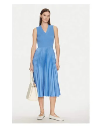 Rochie casual Dama,  Albastru, 76% viscoza, 24% poliamida,