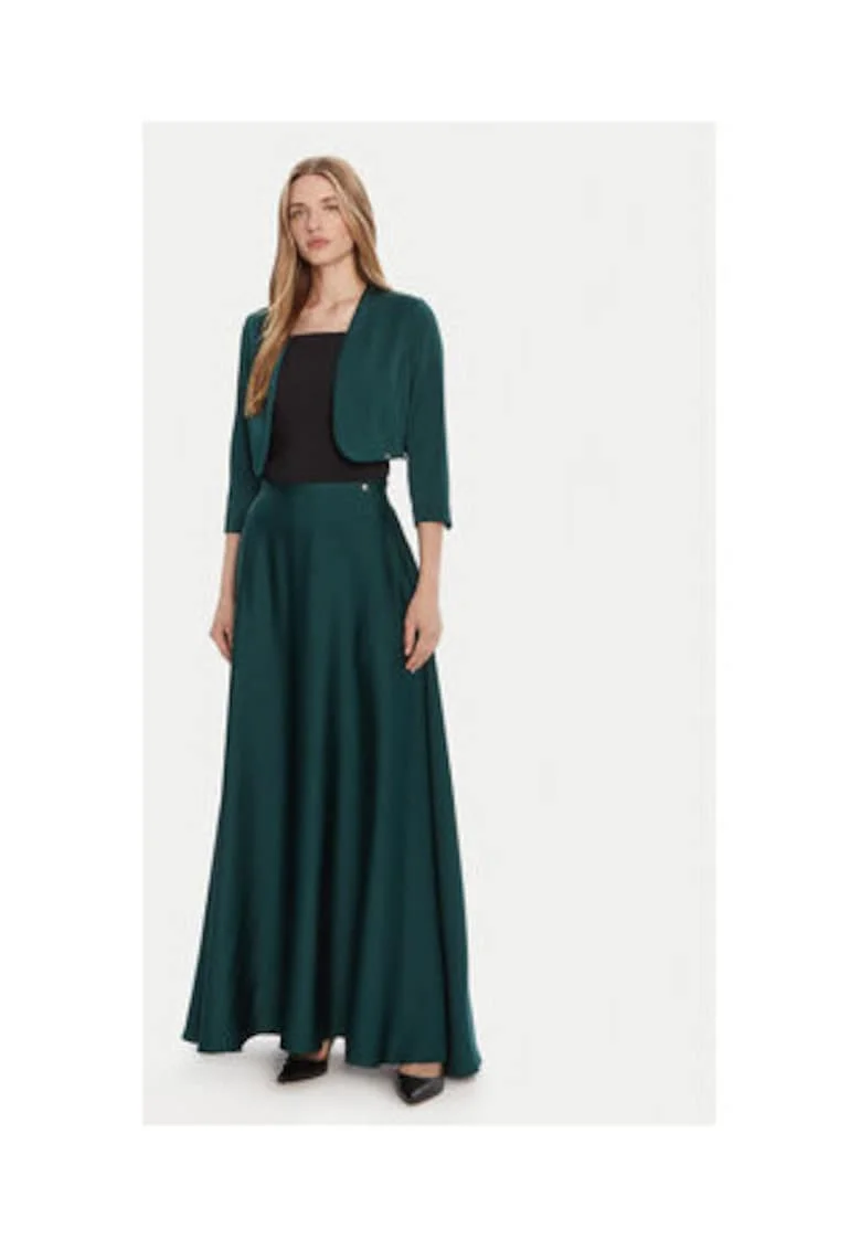 Fusta trapez,  verde, 97% poliester, 3% elastan,