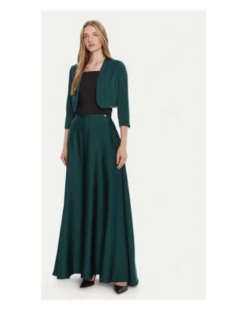 Fusta trapez,  verde, 97% poliester, 3% elastan,