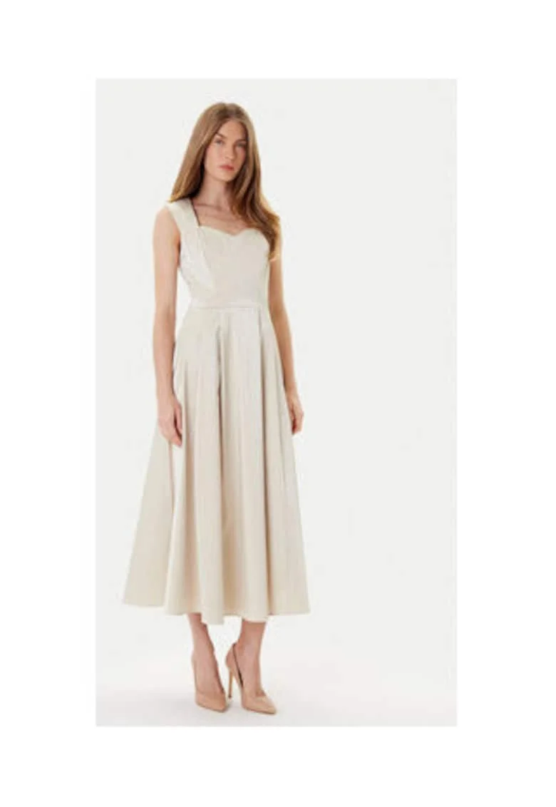 Rochie de cocktail,  bej, 65% bumbac, 32% poliamida, 3% elastan,