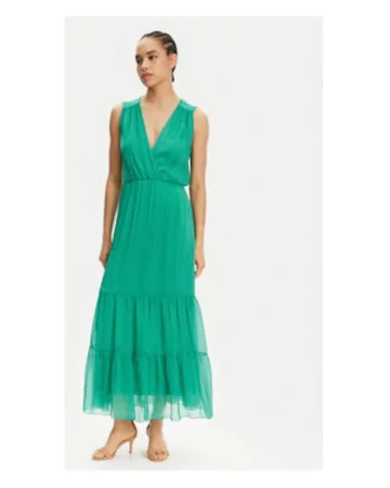 Rochie de vara Dama,  Verde, 70% viscoza, 30% matase