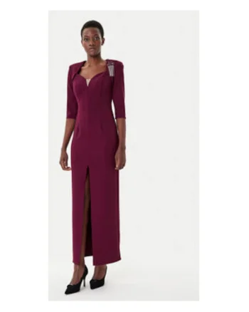 Rochie de seara,  bordeaux, poliester, elastan,