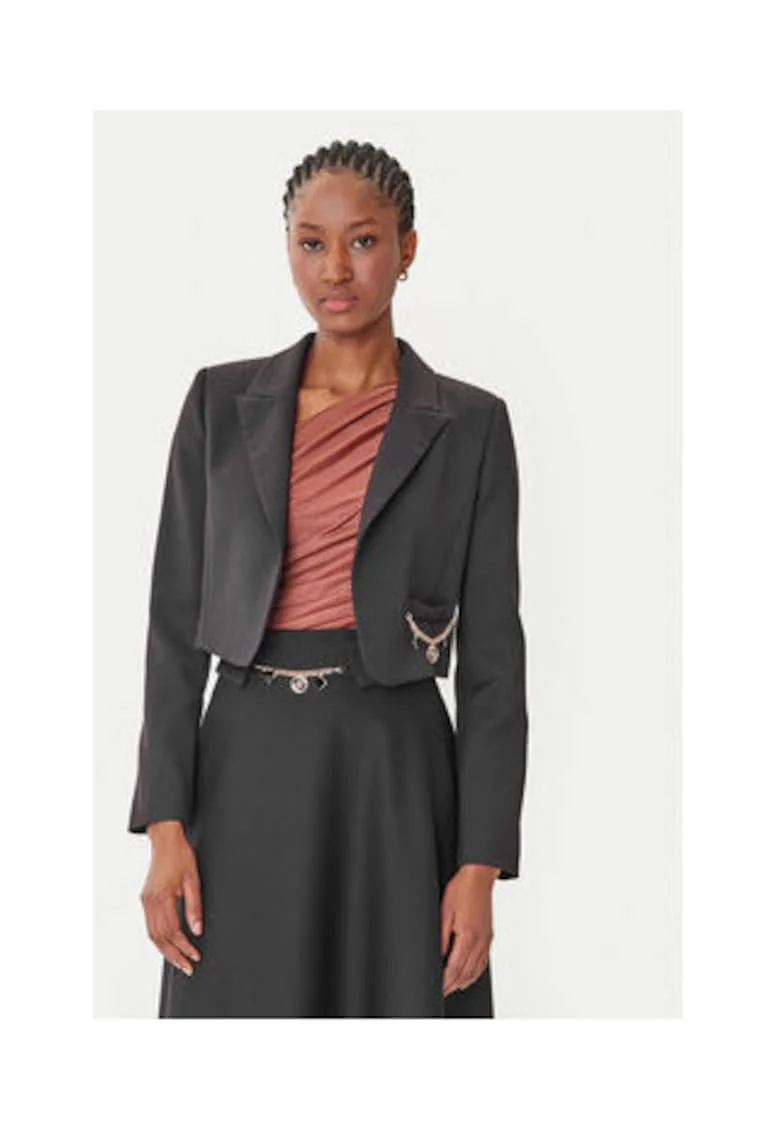 Bolero dama,  negru, 64% poliester, 33% viscoza, 3% elastan,