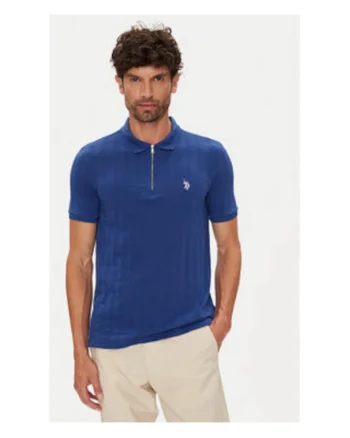 Tricou barbati,  albastru, 70% poliester, 30% bumbac