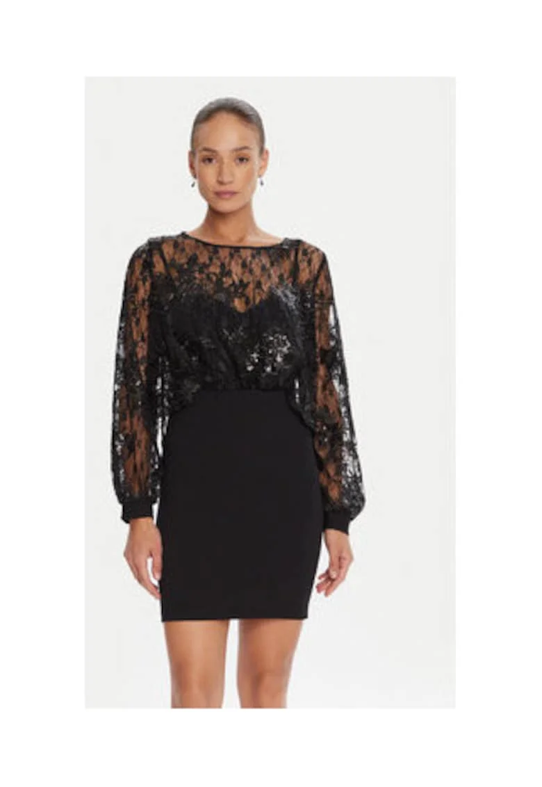 Rochie cocktail Dama,  negru, 95% poliester, 5% elastan