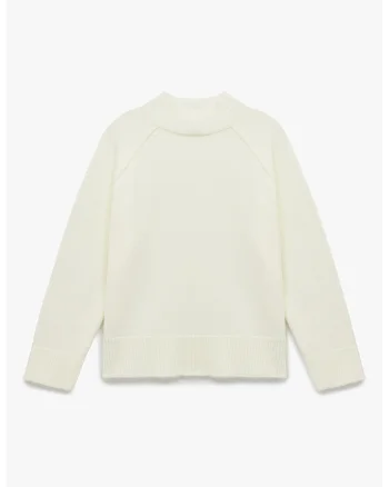 Pulovertricotat cu maneci raglan, Crem