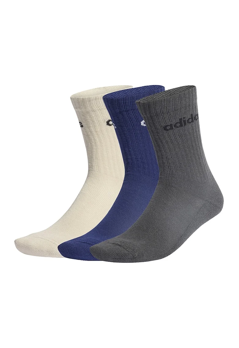 Set de sosete din amestec de bumbac cu logo - 6 perechi, Alb fildes/Gri/Bleumarin
