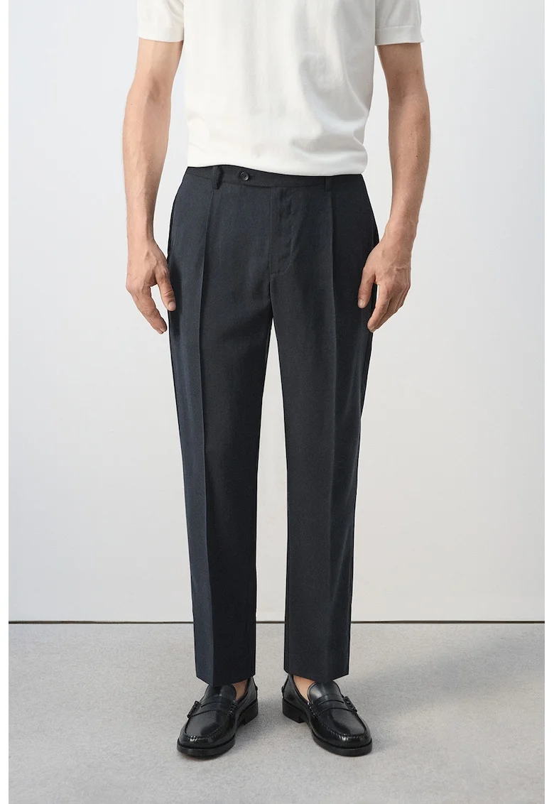 Pantaloni din amestec de modal cu pensa, Albastru ultramarin