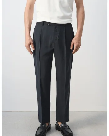 Pantaloni din amestec de modal cu pensa, Albastru ultramarin