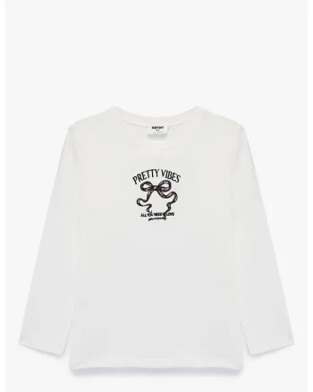 Bluza cu imprimeu grafic, Negru/Alb murdar/Roz