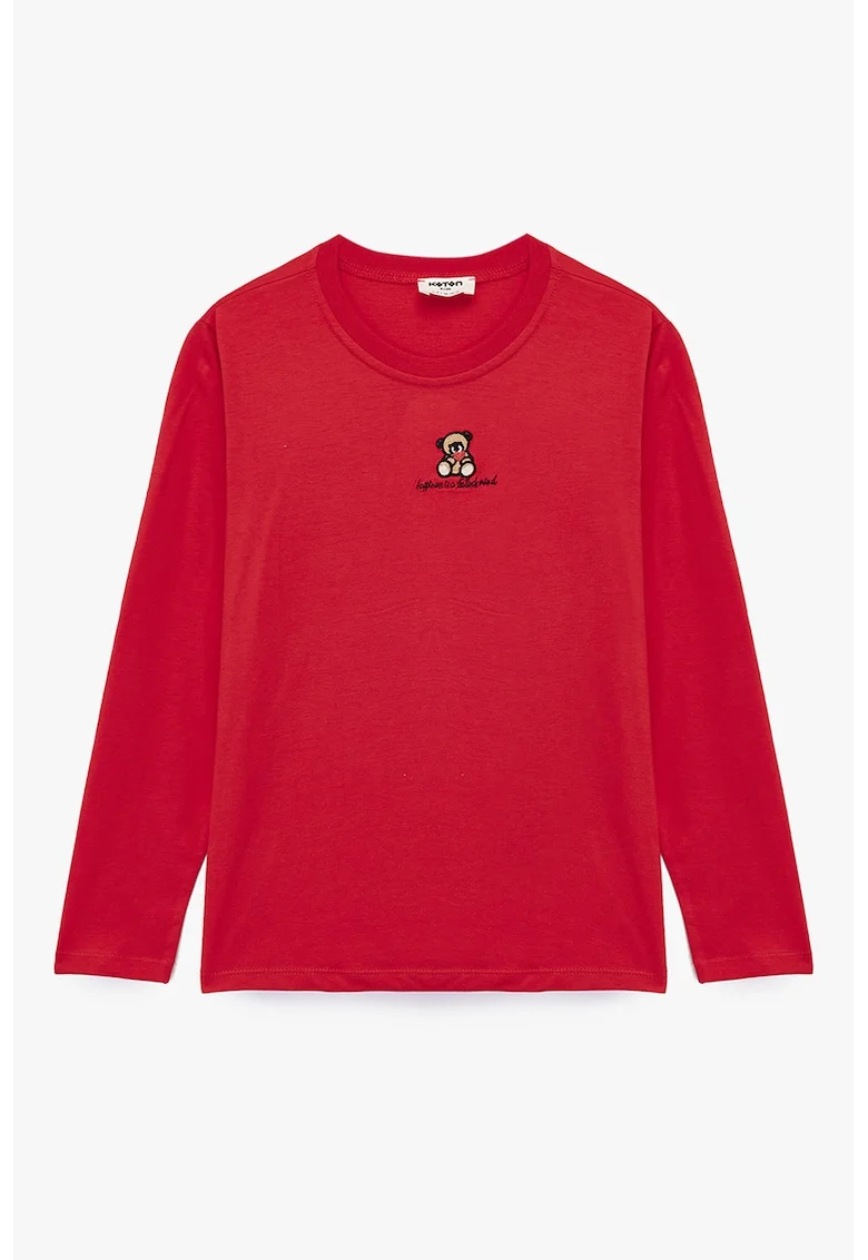 Bluza cu broderie, Rosu vermillion