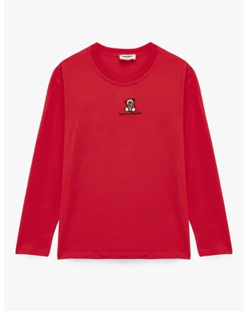 Bluza cu broderie, Rosu vermillion
