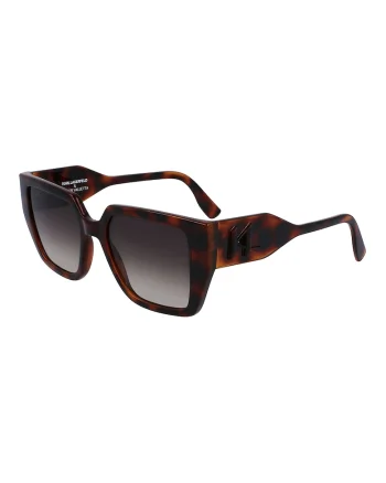 Ochelari de soare patrati cu lentile in degrade, Maro inchis/Maro cognac