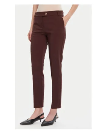 Pantaloni dama,  maro, 90% poliester, 10% elastan,