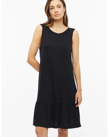 Rochie fara maneci, cu model, Negru