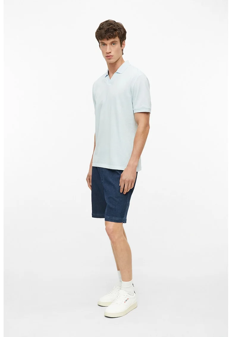 Tricou polo din amestec de bumbac, Albastru pastel