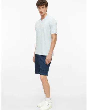 Tricou polo din amestec de bumbac, Albastru pastel