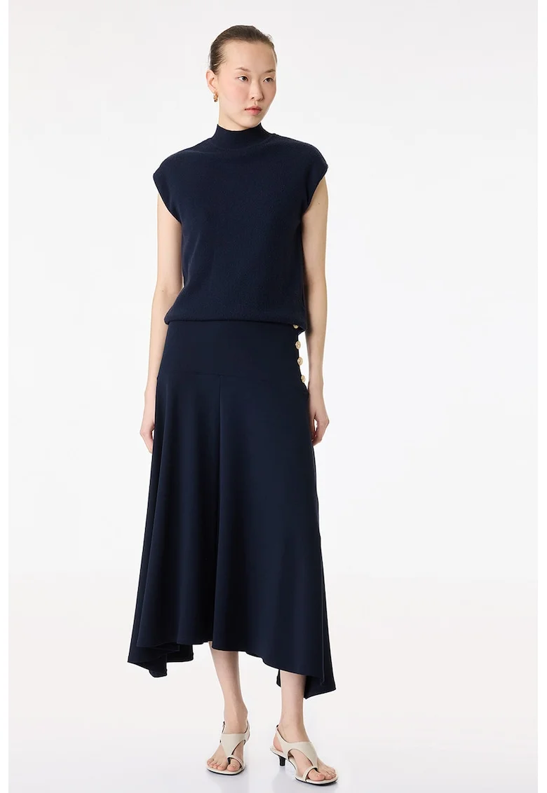 Fusta midi asimetrica, Bleumarin