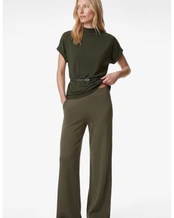 Bluza cu maneci scurte si curea, Kaki