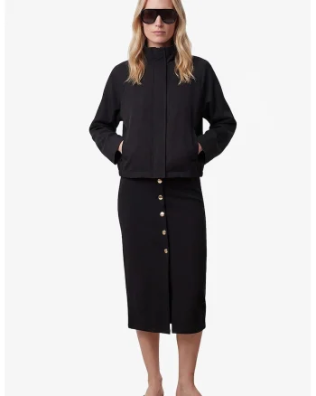 Fusta midi cambrata, Negru