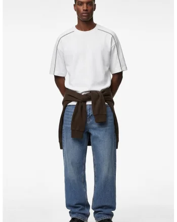 Tricou din bumbac cu model uni, Alb