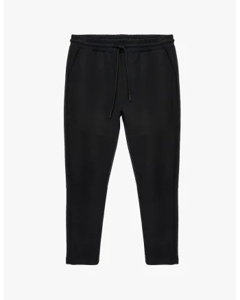 Pantaloni de trening din amestec de bumbac cu snur, Negru