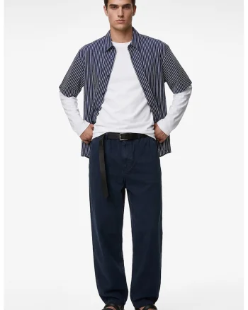 Blugi regular fit cu talie medie, Albastru inchis