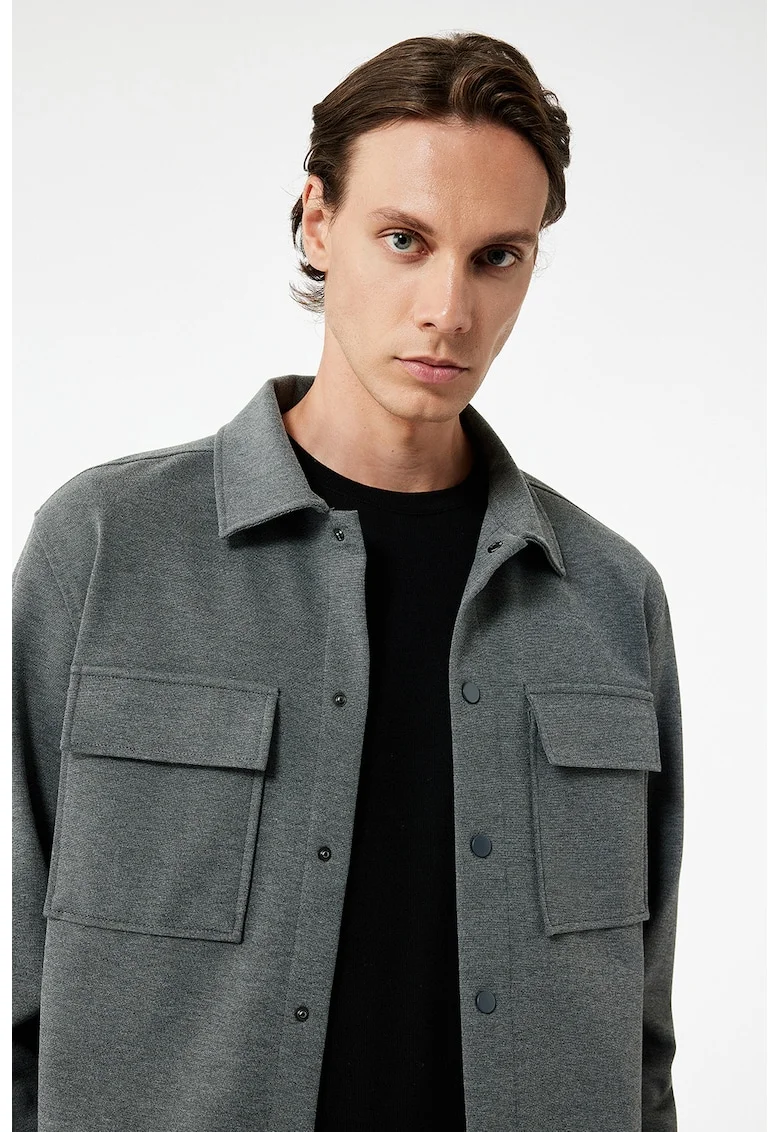 Camasa regular-fit cu buzunare pe piept, Gri