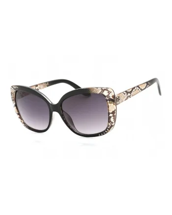 Ochelari de soare, butterfly cu rama cu animal print, Negru/Maro