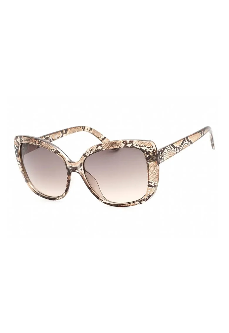 Ochelari de soare, butterfly cu rama cu animal print, Maro/Bej